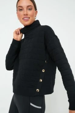 Black Quilted Wright Funnel Neck