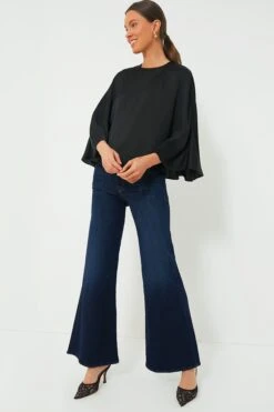 Black Satin Twill Selma Cape Blouse -ULLAA Clothing Shop nttr0r427WYd9MiHEY1WApoUvTjdblSB 1