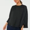 Black Satin Twill Selma Cape Blouse -ULLAA Clothing Shop oNzFloiRgBToH1ODcxjKcdLhMbsS9nUX 1