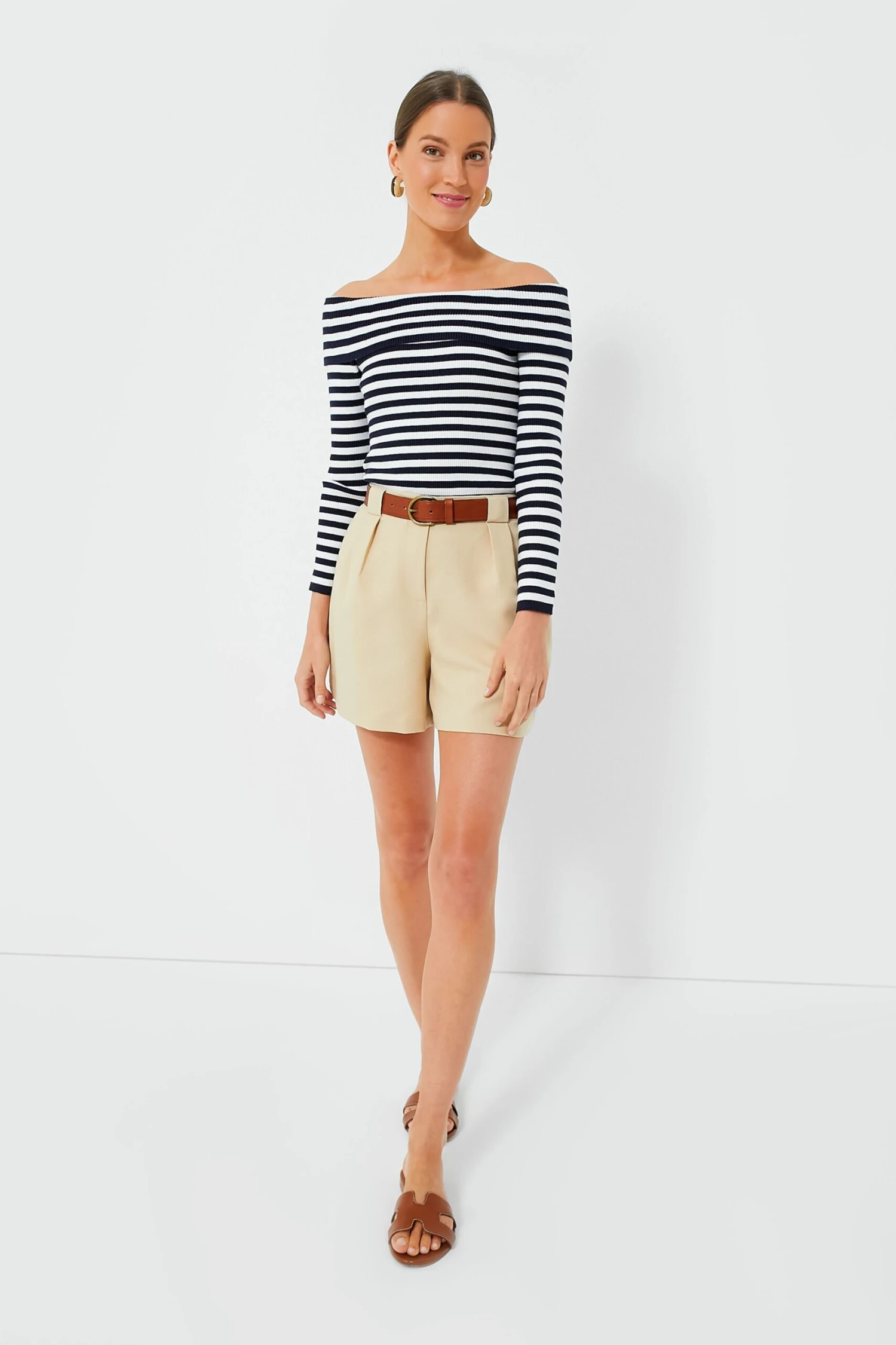 Navy Stripe Off The Shoulder Reese Top 9 Navy Stripe Off The Shoulder Reese Top - Image 7