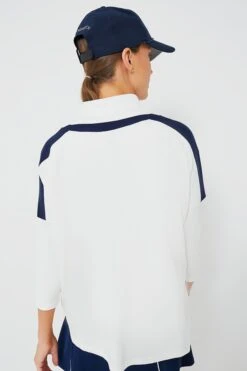 White And Navy Amelie Quarter Zip -ULLAA Clothing Shop rjH21LurR2KYm8oQ8uDeGjII7I3wtOzE 1