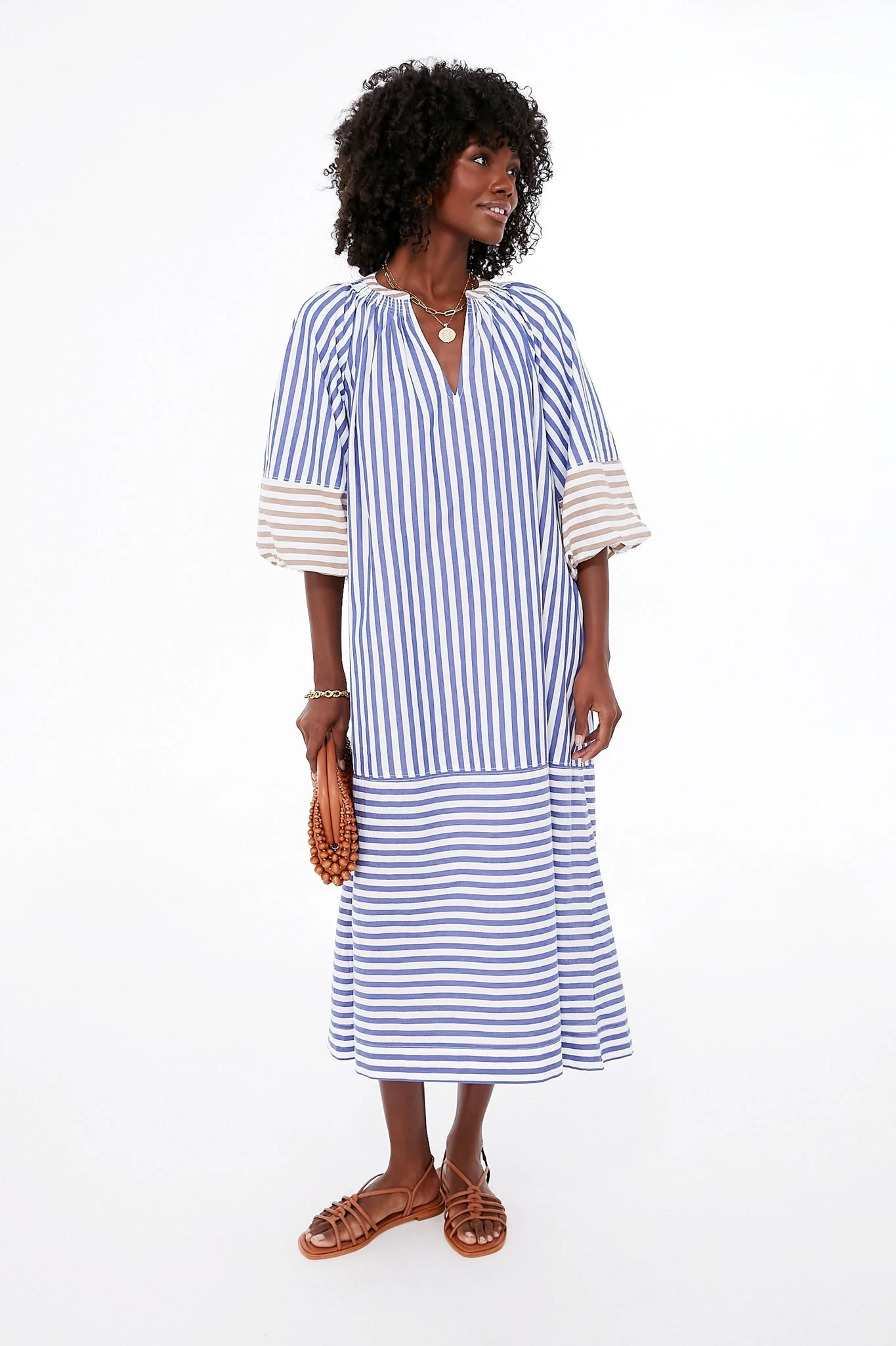 Tan And Blue Stripe Combo Sun Mesa Midi 4 Tan And Blue Stripe Combo Sun Mesa Midi - Image 2