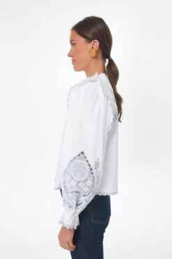 White With Blue Bernice Top -ULLAA Clothing Shop tfG3evXlY2AhaMg6rdBd6AP1GQ2sDO4M 1