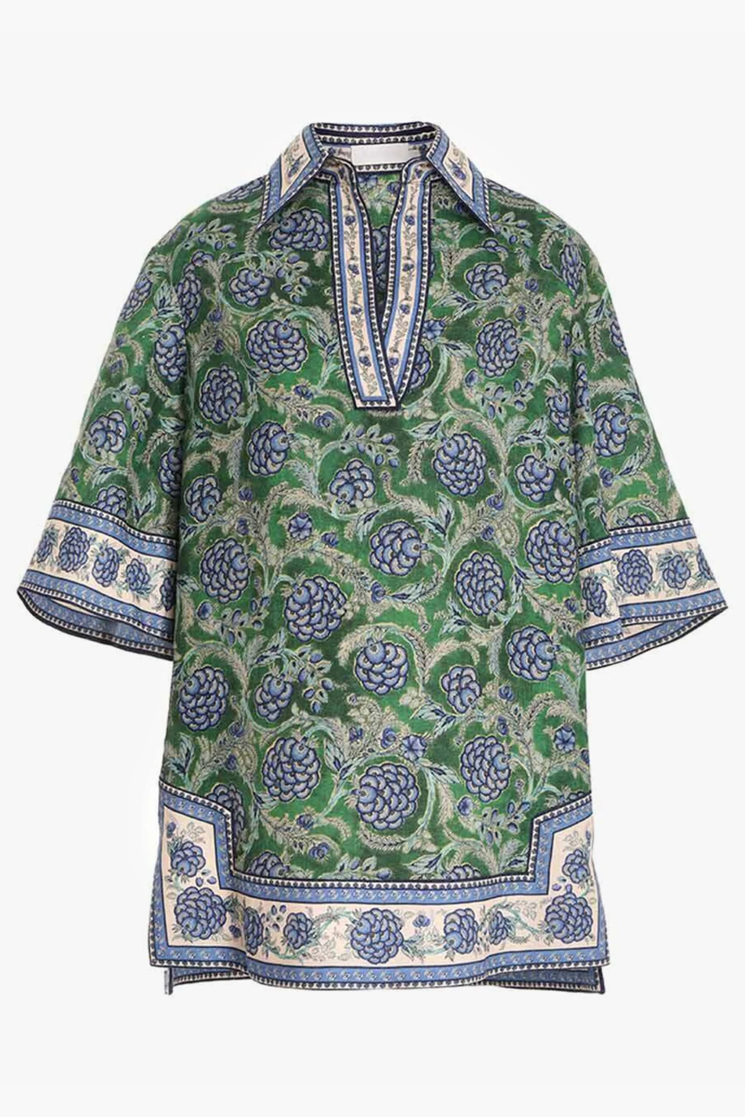 Zimmermann Green And Blue Floral Junie Tunic Dress 3 Zimmermann Green And Blue Floral Junie Tunic Dress