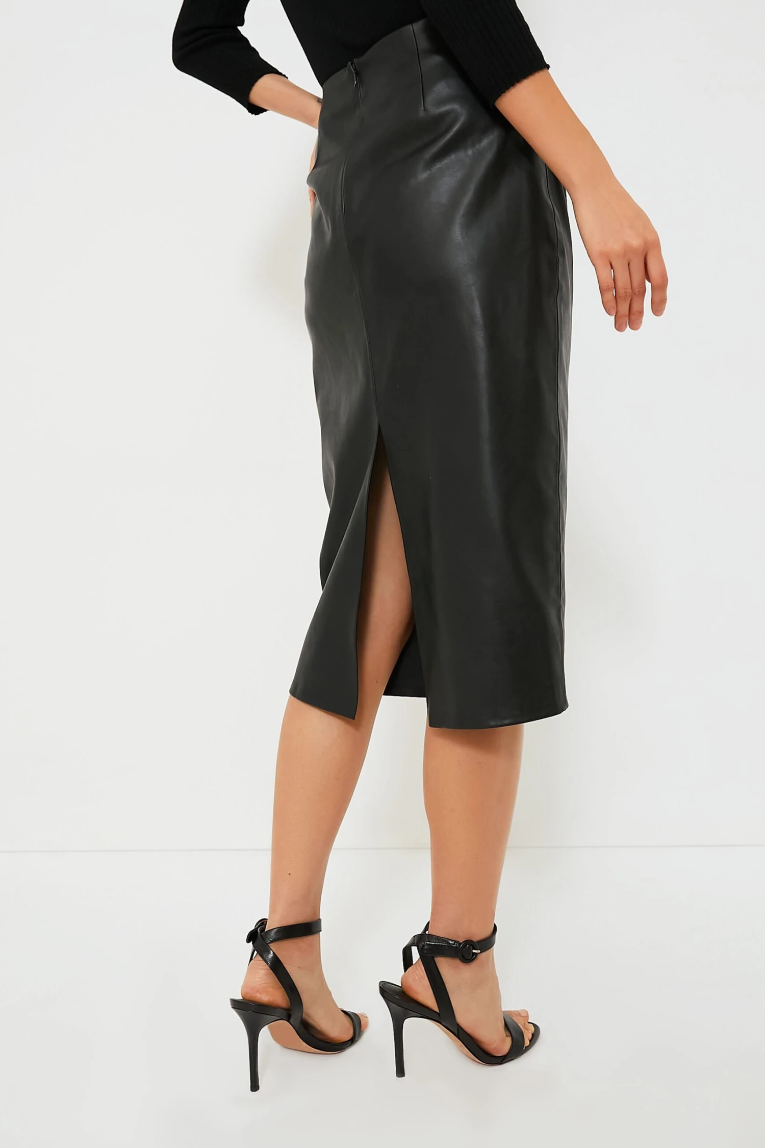 Black Leather Monica Midi Skirt 5 Black Leather Monica Midi Skirt - Image 3