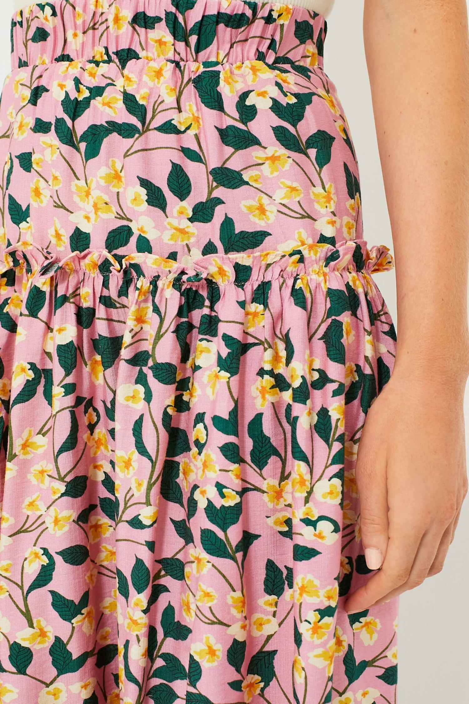 Exclusive Pink Multi Ruffled Maxi Skirt 7 Exclusive Pink Multi Ruffled Maxi Skirt - Image 5