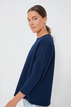 Navy Cable Ally Swing Sweatshirt -ULLAA Clothing Shop xpt2gP8uDAgkXzdYebEmCTdQBZKmPNVv 1