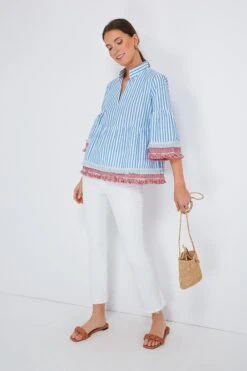 Savannah Stripe Quarter Length Crawford Blouse -ULLAA Clothing Shop ycDNKhlLpW57YQKgDAr0r0LBYTMwnVfL 1