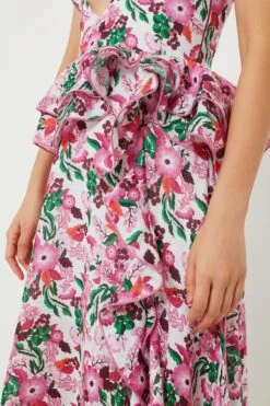Pink Floral Linen Maxi Dress -ULLAA Clothing Shop ytsHL0R68oIsgKdwlTNuIkzvYuJHsCCb 1