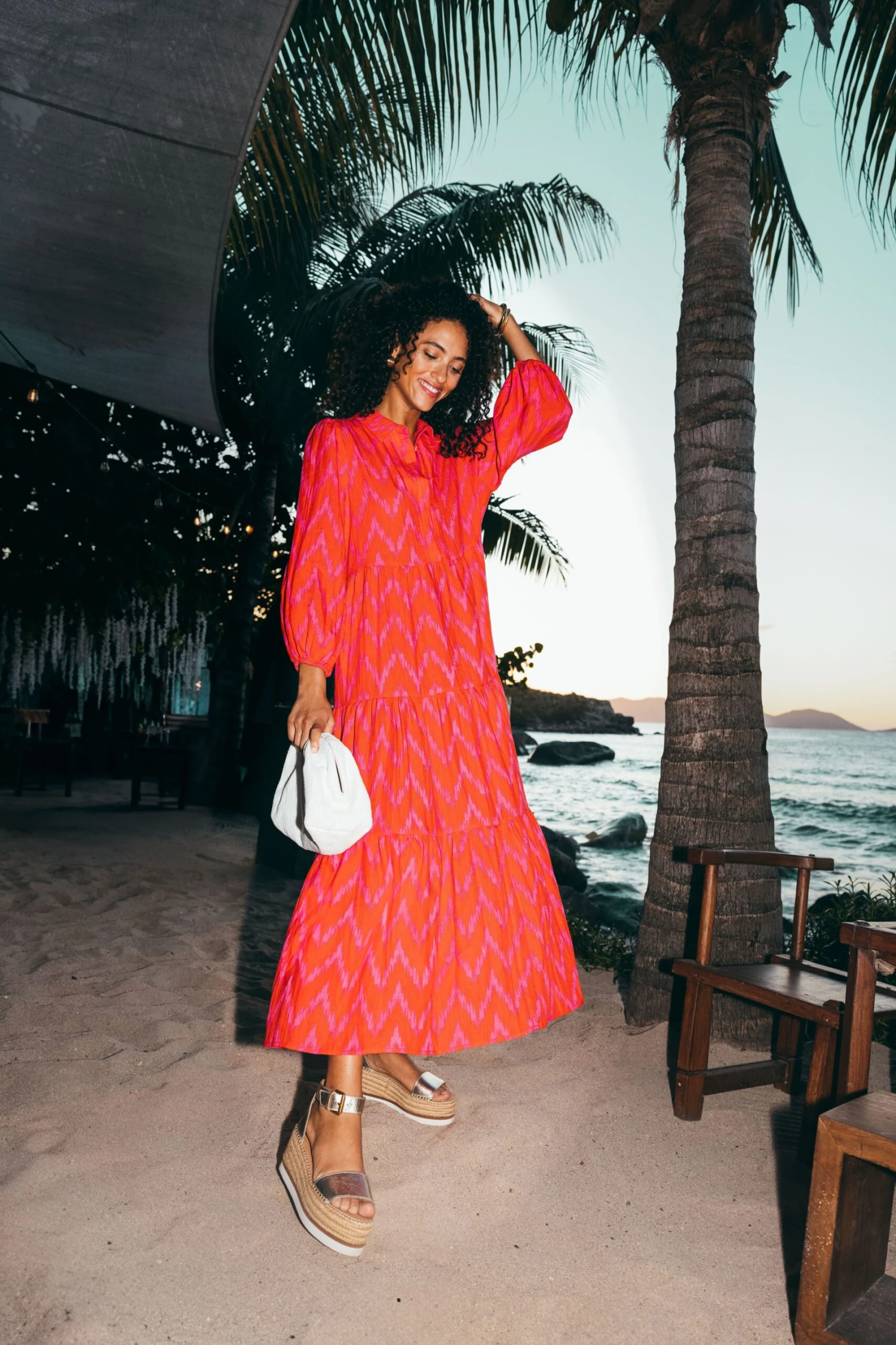 Hot Pink Ikat Mabel Maxi Dress 4 Hot Pink Ikat Mabel Maxi Dress - Image 2